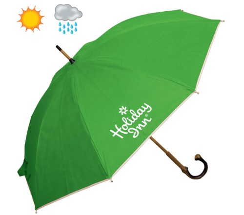 48 Inch Arc Custom Printed Non Woven Executive Umbrellas With Bamboo Shaft