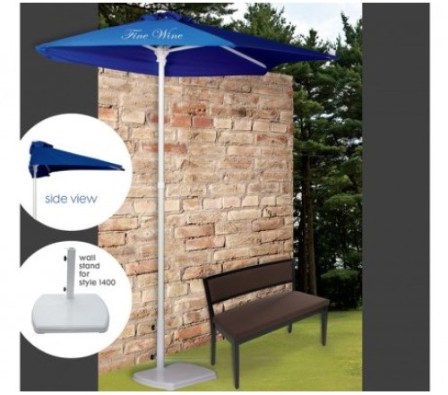 3 Panel 3.5 Rib Length Personalized Half Market Umbrella w/ 4 Colors