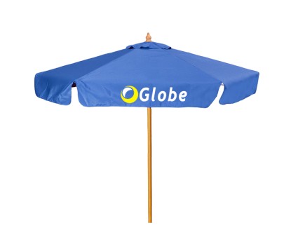 Imprinted Wood Market Umbrellas with Valances