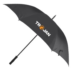 Nylon umbrella printed with the logo on a brown backgrou…