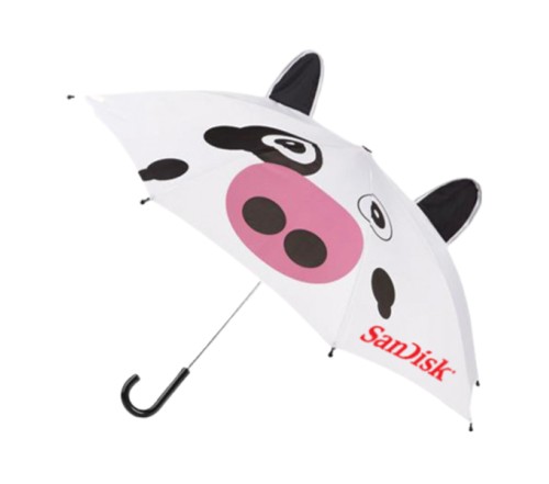 cow print patio umbrella AMMSUN 7ft Fringe Umbrella,Cow Polka Dots Features a wooden shaft and crook handle Designart "Cute Cow With Umbrella