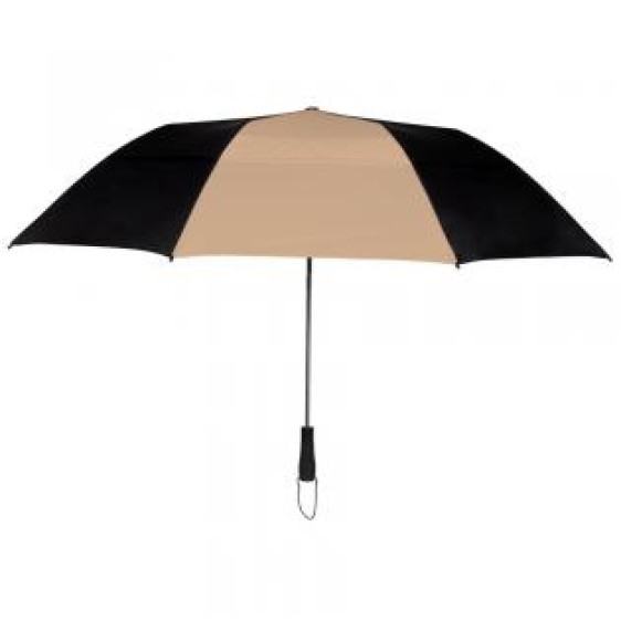 Custom Black & Khaki 58 inchArc Vented Economy Umbrellas