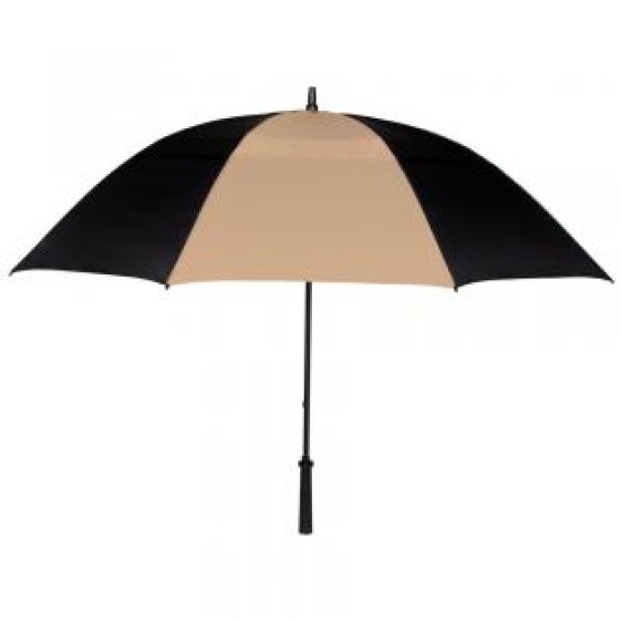 Custom Black & Khaki  62 inch Arc Vented Golf Umbrellas