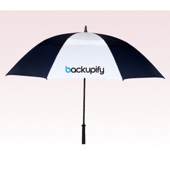 Custom Black & White 62 inchArc Vented Golf Umbrellas
