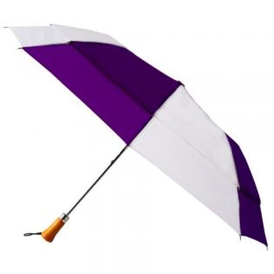 Custom Purple & White 44 inchAuto Open Folding Umbrellas Custom Purple & White 44 inchAuto Open Folding Umbrellas