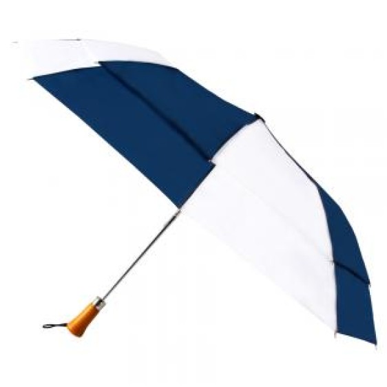 Customized Navy & White 44 inchAuto Open Folding Umbrellas 