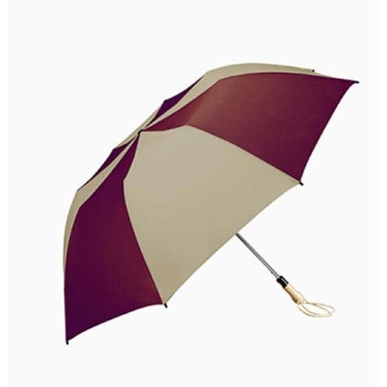 Personalized Burgundy and Khaki 58 inch Arc Traveler Auto- Open Umbrellas