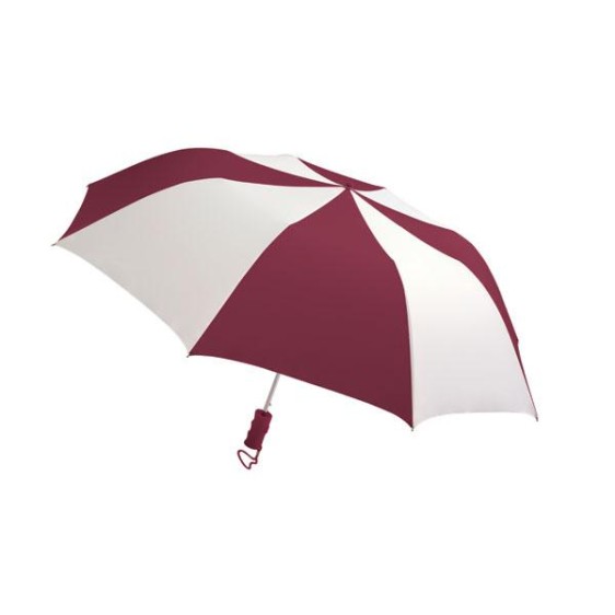 Personalized Burgundy & White 44 inch Arc Barrister Auto-Open Folding Umbrellas