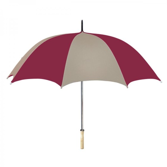 Personalized Khaki & Maroon 48 inchArc Umbrellas