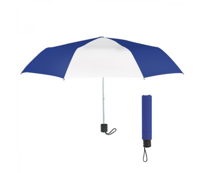 Personalized Royal Blue & White 42 inchArc Budget Telescopic Umbrellas