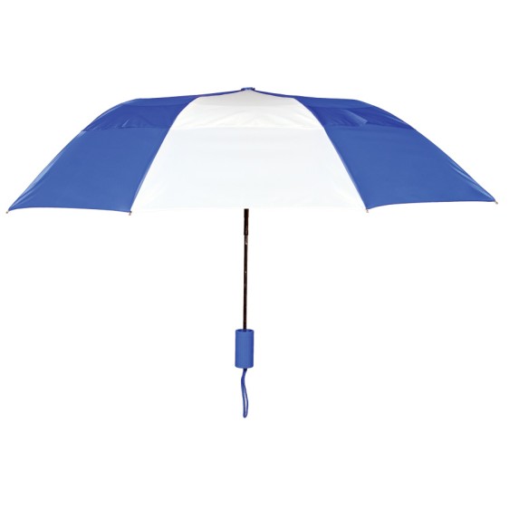 Personalized Royal & White 43 inch Arc Raindrop Umbrellas
