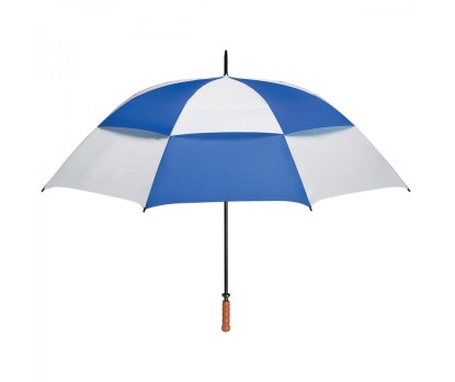 Personalized White and Royal Blue 68 inch Arc Vented Windproof Umbrellas