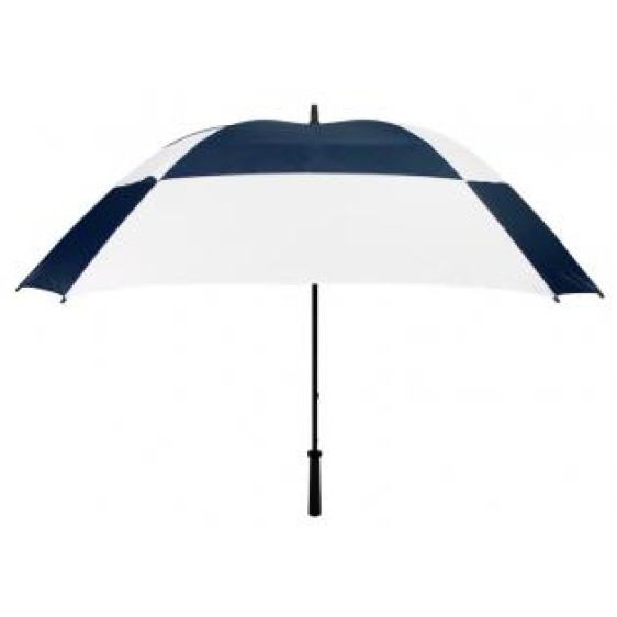 Promotional Navy & White 62inch Arc Logo Umbrellas