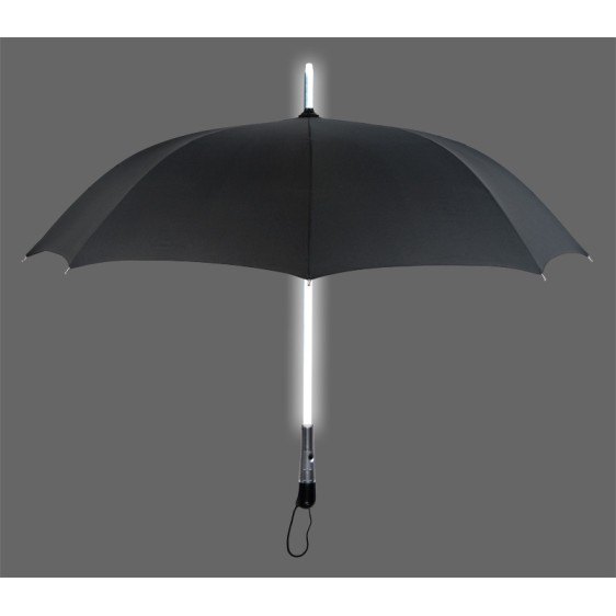 Personalized Black 46 inch Arc LED Lighted Shaft Umbrellas