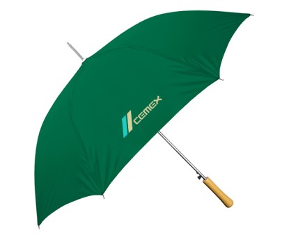 Personalized Hunter Green 48 inch Arc Auto-Open Wood Grain Handle Fashion Umbrellas